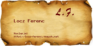 Locz Ferenc névjegykártya